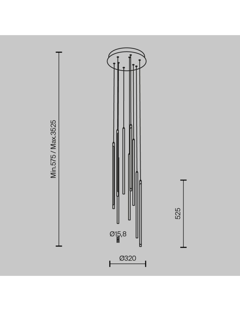 Maytoni Light stick Lampa Wisząca Rurki LED 46W 3350lm 3000K Czarny MOD236PL-L54B3K Maytoni Light stick Lampa Wisząca Rurki LED 46W 3350lm 3000K Czarny MOD236PL-L54B3K