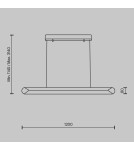 Maytoni Motion Lampa Wisząca Pozioma Nowoczesna nad Biurko/Wyspę LED 40W 2000lm 3000K Czarny MOD276PL-L40B3K Maytoni Motion Lampa Wisząca Pozioma Nowoczesna nad Biurko/Wyspę LED 40W 2000lm 3000K Czarny MOD276PL-L40B3K