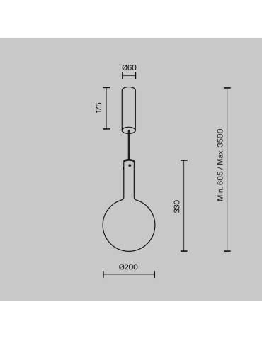 Maytoni Nebula Lampa Wisząca Szklane Kule LED 4W 400lm 3000K Czarny MOD182PL-L4B3K - produkt 2