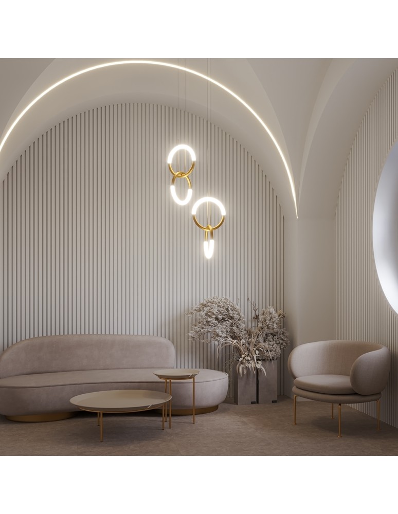 Maytoni Node Lampa Wisząca Nowoczesna LED 18W 1200lm 3000K Złoty MOD165PL-L18G3K Maytoni Node Lampa Wisząca Nowoczesna LED 18W 1200lm 3000K Złoty MOD165PL-L18G3K