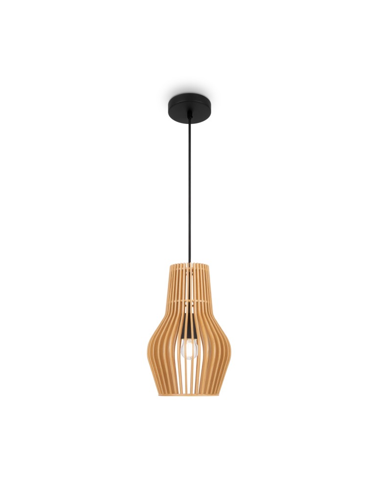 Maytoni Roots Lampa Wisząca Drewniana 1xE27 40W Czarny MOD191PL-01W1 Maytoni Roots Lampa Wisząca Drewniana 1xE27 40W Czarny MOD191PL-01W1