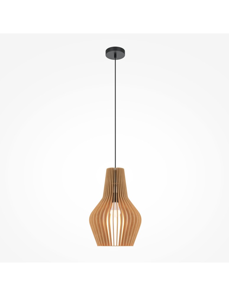 Maytoni Roots Lampa Wisząca Drewniana 1xE27 40W Czarny MOD191PL-01W1 Maytoni Roots Lampa Wisząca Drewniana 1xE27 40W Czarny MOD191PL-01W1