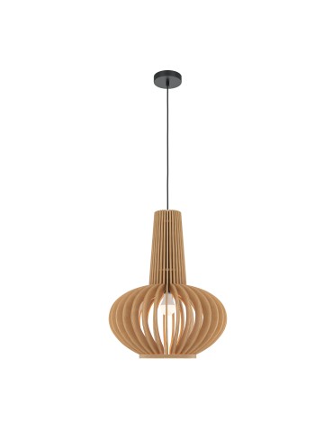 Maytoni Roots Lampa Wisząca Drewniana 1xE27 40W Czarny MOD193PL-01W1
