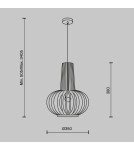 Maytoni Roots Lampa Wisząca Drewniana 1xE27 40W Czarny MOD193PL-01W1 Maytoni Roots Lampa Wisząca Drewniana 1xE27 40W Czarny MOD193PL-01W1