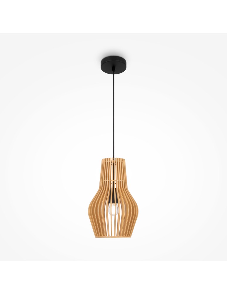Maytoni Roots Lampa Wisząca Drewniana 1xE27 40W Czarny MOD191PL-01W Maytoni Roots Lampa Wisząca Drewniana 1xE27 40W Czarny MOD191PL-01W