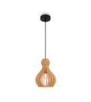 Lampy wiszące - Maytoni Roots Lampa Wisząca Drewniana 1xE27 40W Czarny MOD192PL-01W - product 1