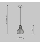 Lampy wiszące - Maytoni Roots Lampa Wisząca Drewniana 1xE27 40W Czarny MOD192PL-01W - product 6