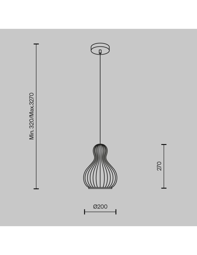 Maytoni Roots Lampa Wisząca Drewniana 1xE27 40W Czarny MOD192PL-01W