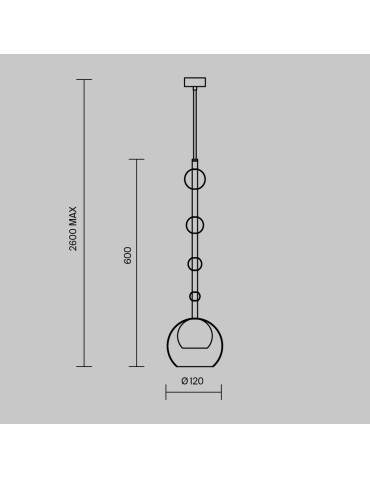 Maytoni Ros Lampa Wisząca Szklane Kule 1xGU10 28W Czarny MOD227PL-01B1 - produkt 2