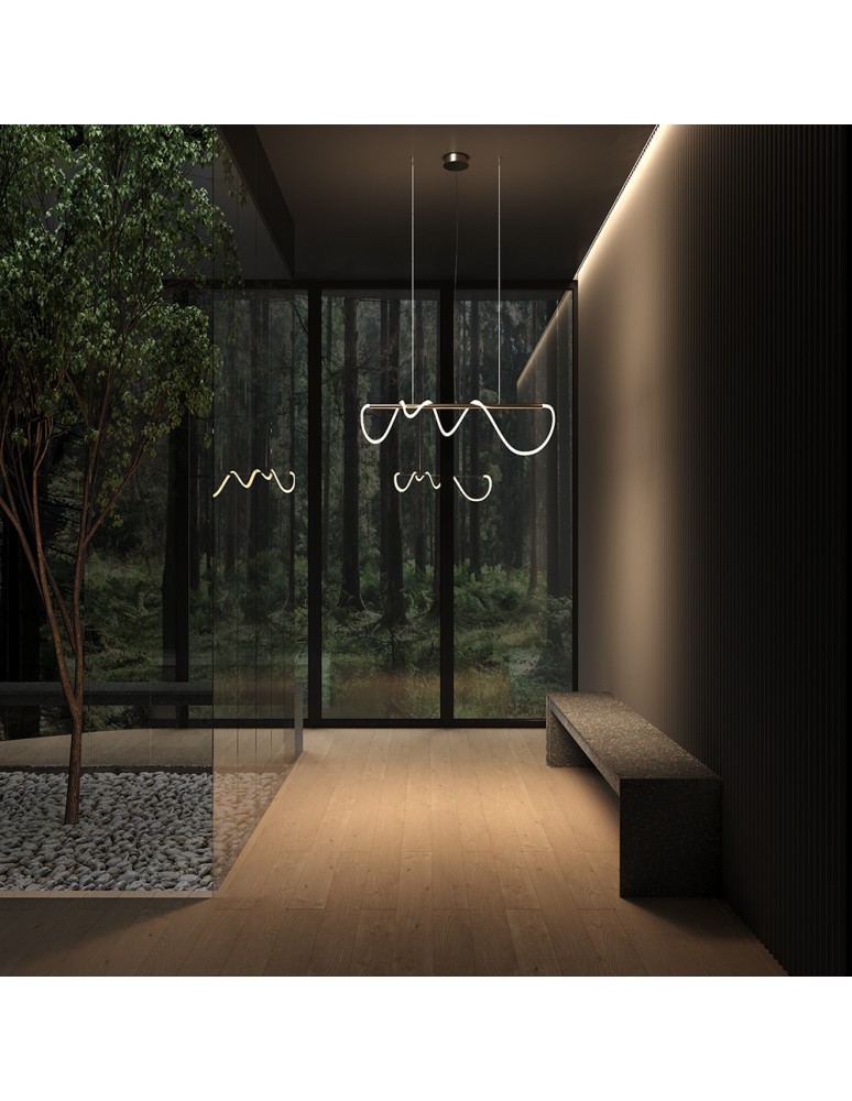 Maytoni Tau Lampa Wisząca LED 30W 1250lm 3000K Złoty MOD166PL-L30G3K Maytoni Tau Lampa Wisząca LED 30W 1250lm 3000K Złoty MOD166PL-L30G3K