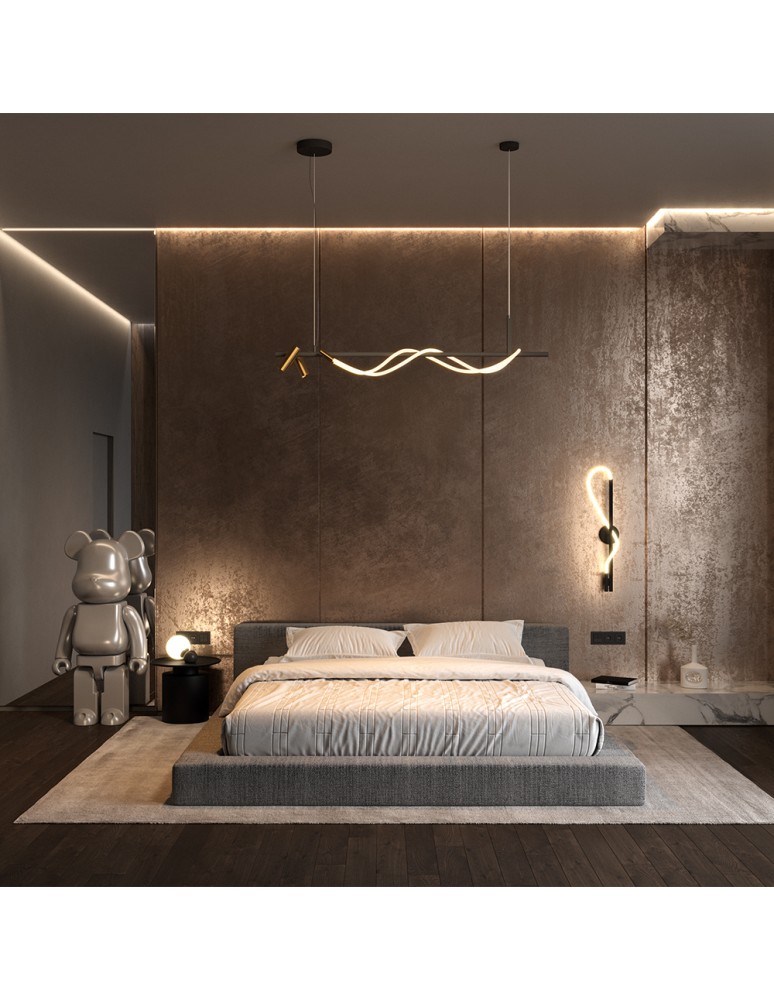 Maytoni Tau Lampa Wisząca LED 30W 1500lm 3000K Czarny, Złoty MOD166PL-L30GB3K Maytoni Tau Lampa Wisząca LED 30W 1500lm 3000K Czarny, Złoty MOD166PL-L30GB3K