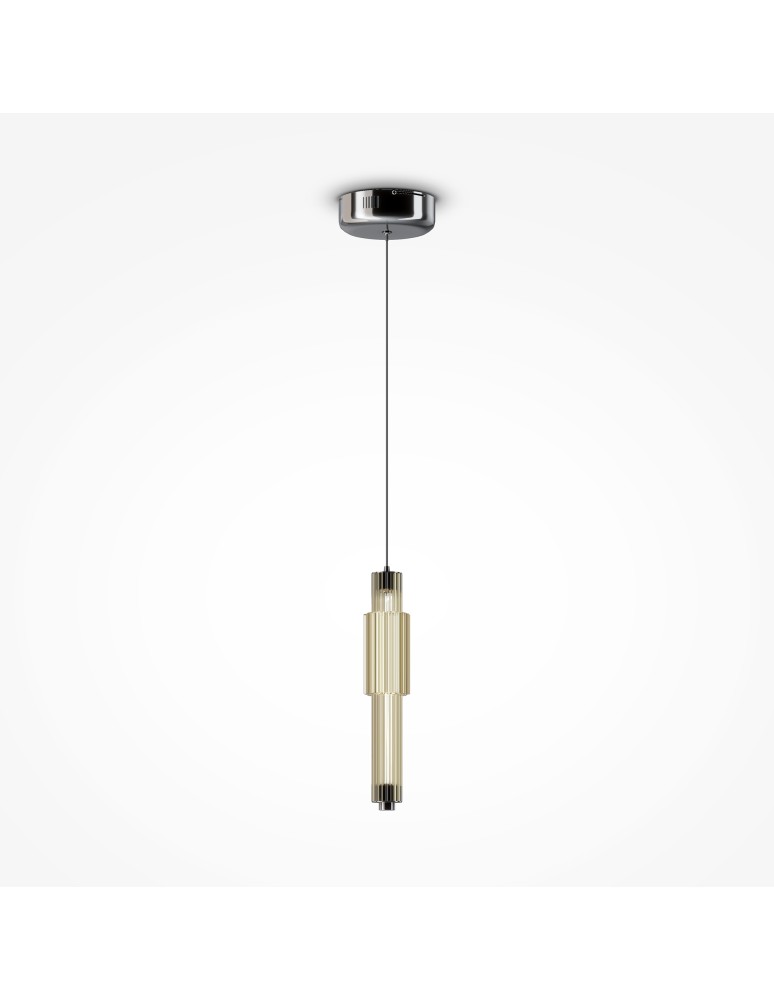 Maytoni Verticale Lampa Wisząca Szklana LED 8W 800lm 3000K Chrom MOD308PL-L9CG3K