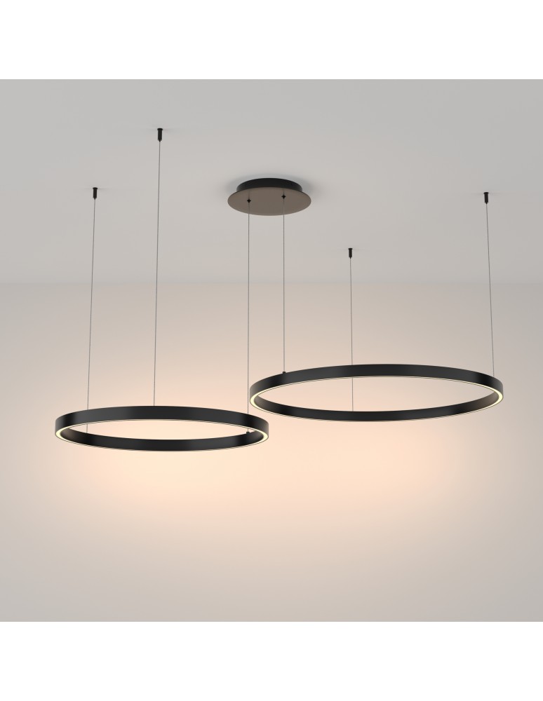 Maytoni Rim Lampa Wisząca Ringi LED 88W 5200lm 3000K Czarny MOD058PL-L74B3K Maytoni Rim Lampa Wisząca Ringi LED 88W 5200lm 3000K Czarny MOD058PL-L74B3K