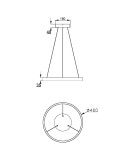 Maytoni Rim Lampa Wisząca Ring LED 25W 1200lm 3000K Czarny MOD058PL-L22B3K Maytoni Rim Lampa Wisząca Ring LED 25W 1200lm 3000K Czarny MOD058PL-L22B3K