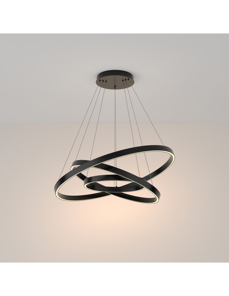 Maytoni Rim Lampa Wisząca Ringi LED 115W 6100lm 3000K Czarny MOD058PL-L100B3K