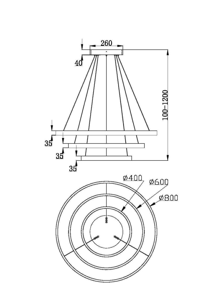Maytoni Rim Lampa Wisząca Ringi LED 115W 6100lm 3000K Mosiądz MOD058PL-L100BS3K Maytoni Rim Lampa Wisząca Ringi LED 115W 6100lm 3000K Mosiądz MOD058PL-L100BS3K