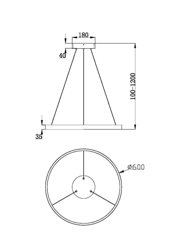 Maytoni Rim Lampa Wisząca Ring LED 37W 2200lm 3000K Czarny MOD058PL-L32B3K Maytoni Rim Lampa Wisząca Ring LED 37W 2200lm 3000K Czarny MOD058PL-L32B3K