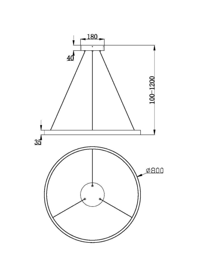 Maytoni Rim Lampa Wisząca Ring LED 51W 3000lm 3000K Czarny MOD058PL-L42B3K Maytoni Rim Lampa Wisząca Ring LED 51W 3000lm 3000K Czarny MOD058PL-L42B3K