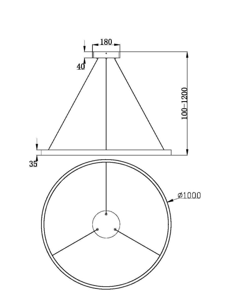 Lampy wiszące - Maytoni Rim Lampa Wisząca Ring LED 61W 3500lm 3000K Mosiądz MOD058PL-L54BS3K - product kolory-swiatla.pl 3