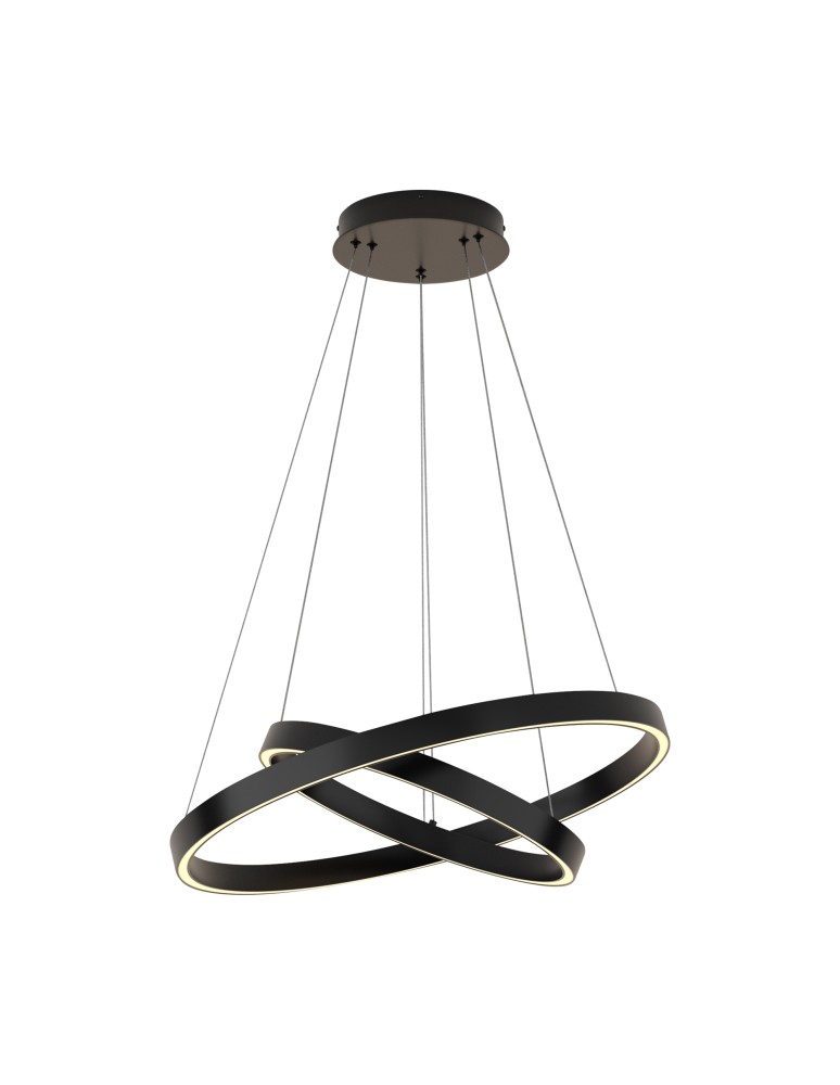 Maytoni Rim Lampa Wisząca Ringi LED 61W 3500lm 3000K Czarny MOD058PL-L55B3K