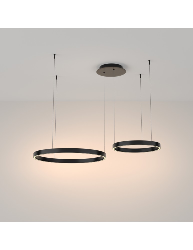 Maytoni Rim Lampa Wisząca Ringi LED 61W 3500lm 3000K Czarny MOD058PL-L55B3K