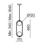 Maytoni Ring Lampa Wisząca 2xG9 25W Mosiądz MOD013PL-02BS1 Maytoni Ring Lampa Wisząca 2xG9 25W Mosiądz MOD013PL-02BS1
