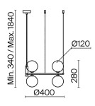 Lampy wiszące - Maytoni Ring Lampa Wisząca 4xG9 25W Mosiądz MOD013PL-04BS1 - product 7