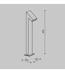 Lampy ogrodowe stojące - Maytoni Zewnętrzna Guss Ogrodowa LED 15W 550lm 3000K IP65 Graphite O592FL-L15GF3K - product 6