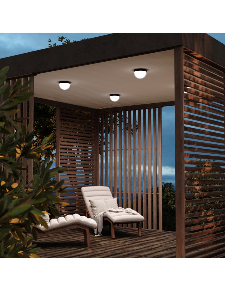 Maytoni Zewnętrzna Mon Lampa Sufitowa LED 12W 1100lm 3000K IP65 Graphite O438CL-L12GF3K