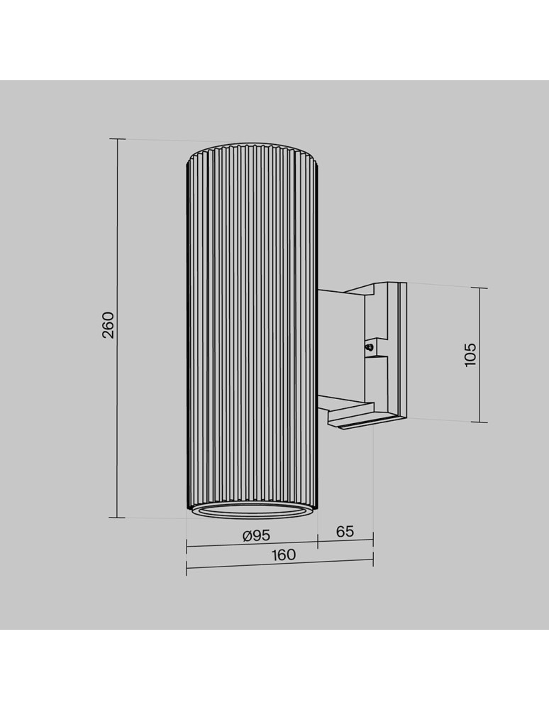 Maytoni Zewnętrzna Rando Kinkiet/Ścienna 2xE27 60W IP54 Szary O419WL-02GR