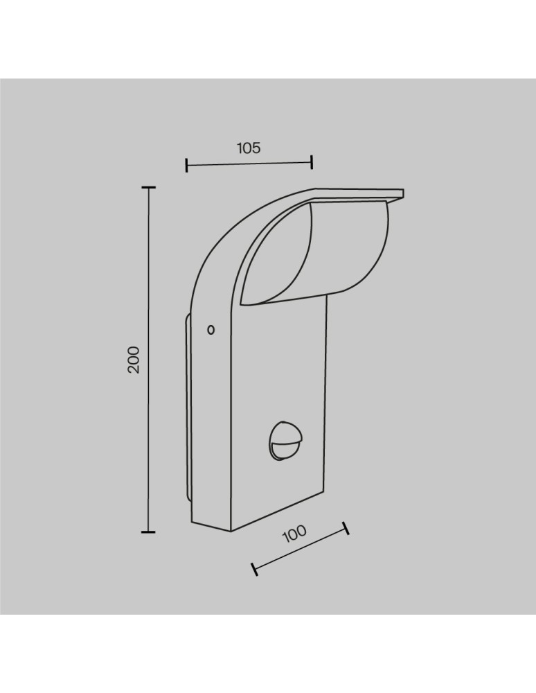 Maytoni Zewnętrzna Stock Kinkiet/Ścienna z Czujnikiem LED 7W 450lm 3000K IP44 Graphite O446WL-L7GF3KSR