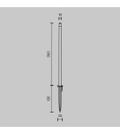 Lampy ogrodowe wbijane w ziemię (z klinem) - Maytoni Zewnętrzna Spear Ogrodowa LED 1W 50lm 3000K IP65 Graphite O441FL-L1GF3K - product 6