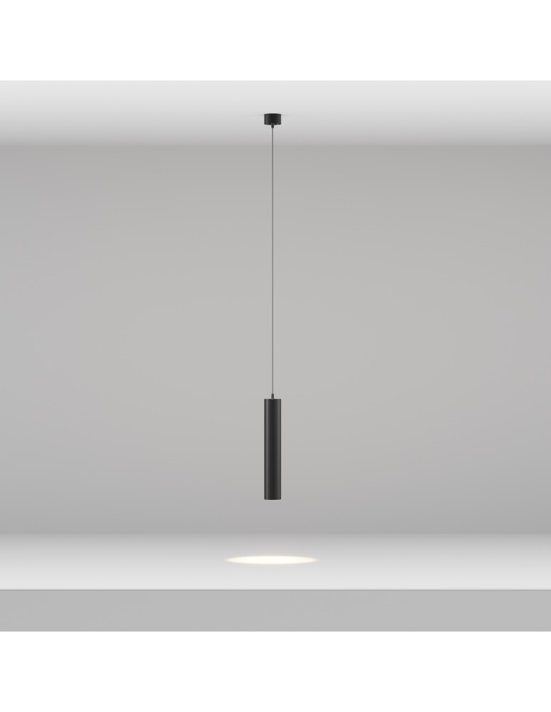 Maytoni Focus LED Lampa Wisząca Tuba LED 12W 900lm 3000K Black P072PL-L12B3K-1 Maytoni Focus LED Lampa Wisząca Tuba LED 12W 900lm 3000K Black P072PL-L12B3K-1