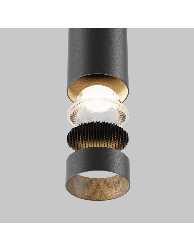 Maytoni Focus LED Lampa Wisząca Tuba LED 12W 900lm 3000K Black P072PL-L12B3K-1 Maytoni Focus LED Lampa Wisząca Tuba LED 12W 900lm 3000K Black P072PL-L12B3K-1