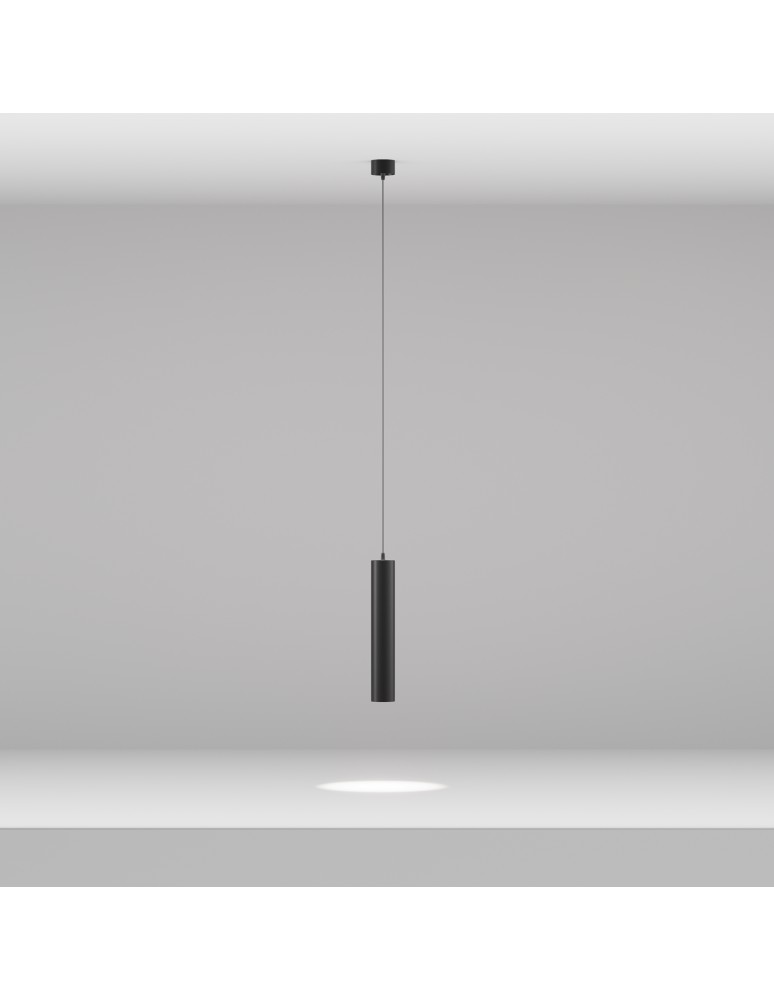 Maytoni Focus LED Lampa Wisząca Tuba LED 12W 1000lm 4000K Black P072PL-L12B4K-1 Maytoni Focus LED Lampa Wisząca Tuba LED 12W 1000lm 4000K Black P072PL-L12B4K-1