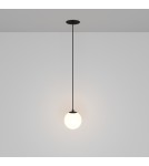 Maytoni Luna Lampa Wisząca Kula LED 5W 300lm 3000K Czarny, Biały P039PL-5W3K-10INS-B Maytoni Luna Lampa Wisząca Kula LED 5W 300lm 3000K Czarny, Biały P039PL-5W3K-10INS-B