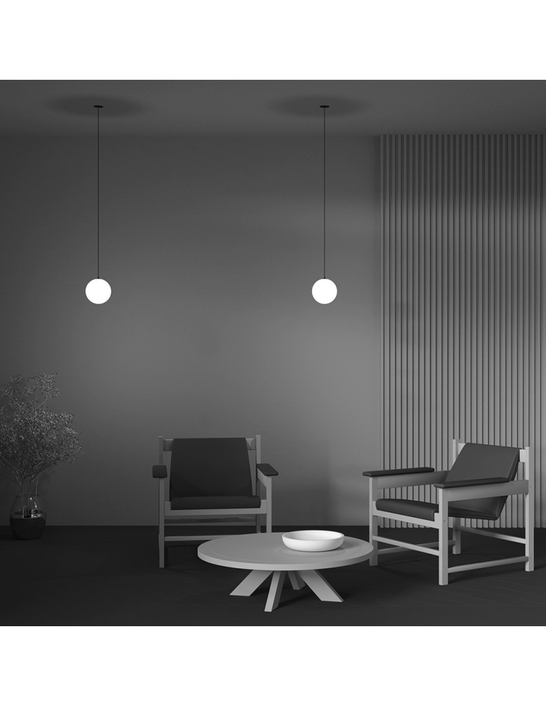 Maytoni Luna Lampa Wisząca Kula LED 5W 300lm 3000K Czarny, Biały P039PL-5W3K-10INS-B Maytoni Luna Lampa Wisząca Kula LED 5W 300lm 3000K Czarny, Biały P039PL-5W3K-10INS-B