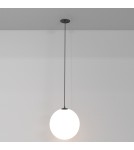 Lampy wiszące pojedyncze - Maytoni Luna Lampa Wisząca Kula LED 5W 310lm 3000K Czarny, Biały P039PL-5W3K-20INS-B - product 3
