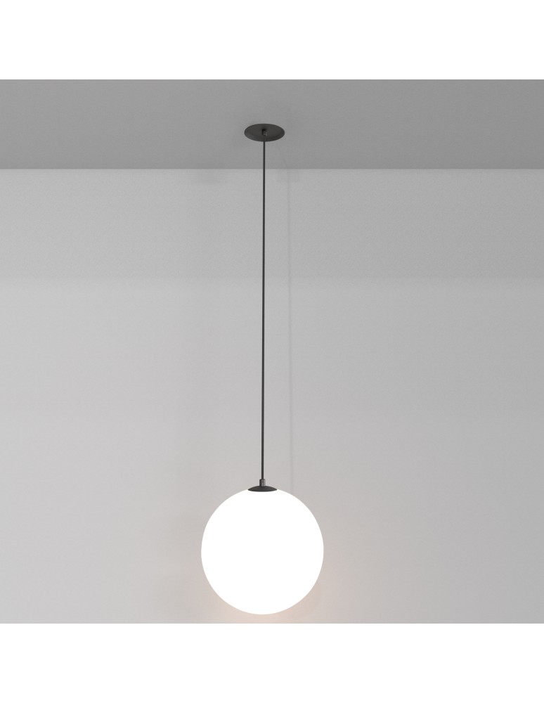 Maytoni Luna Lampa Wisząca Kula LED 5W 310lm 3000K Czarny, Biały P039PL-5W3K-20INS-B