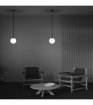 Lampy wiszące pojedyncze - Maytoni Luna Lampa Wisząca Kula LED 5W 310lm 3000K Czarny, Biały P039PL-5W3K-20INS-B - product 6
