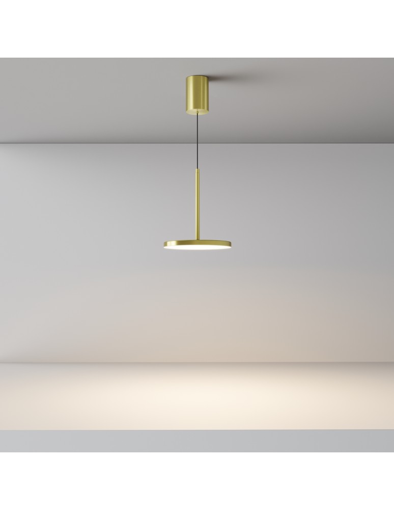 Maytoni Plato Lampa Wisząca LED 12W 760lm 3000K Mosiądz P076PL-L12W3K-BS