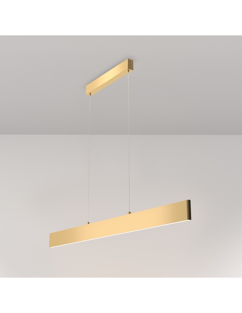 Lampy wiszące nad biurko - Maytoni Step Lampa Wisząca Pozioma LED 30W 1400lm 3000K Złoty P010PL-L30G3K - product kolory-swiatla.pl 2
