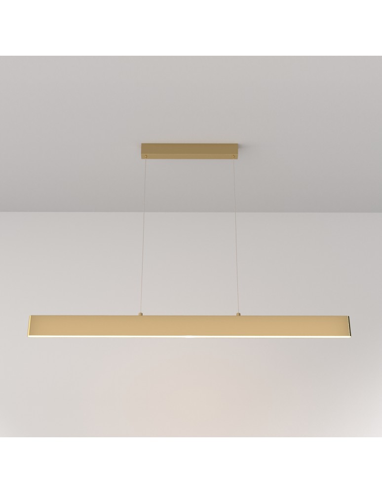 Lampy wiszące nad biurko - Maytoni Step Lampa Wisząca Pozioma LED 30W 1400lm 3000K Złoty P010PL-L30G3K - product kolory-swiatla.pl 3
