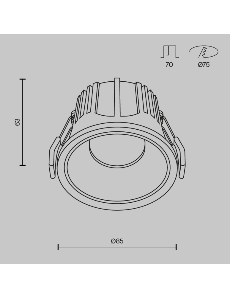 Lampy podtynkowe LED - Maytoni Alfa LED Podtynkowa LED 15W 1150lm 4000K Biały, Czarny DL043-01-15W4K-D-RD-WB - product kolory-swiatla.pl 6
