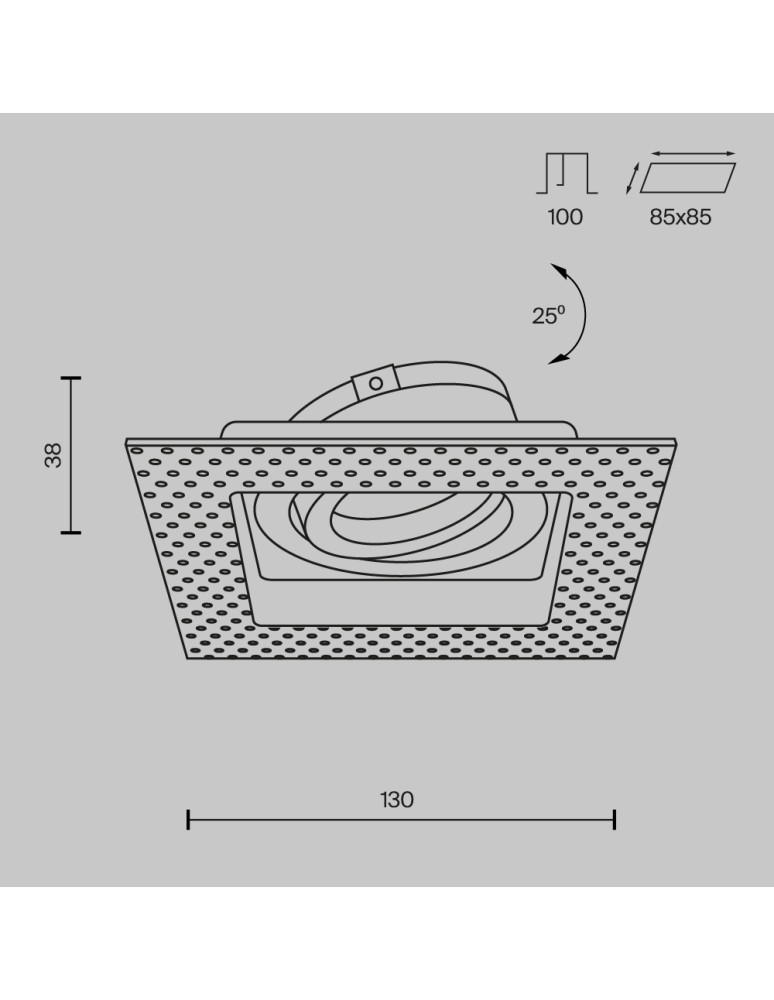 Maytoni Atom Podtynkowa Bezramkowa 1xGU10 50W Biały DL003-01-W