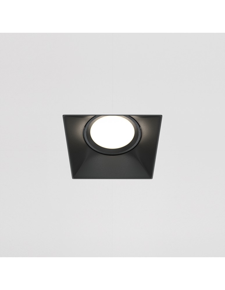 Lampy podtynkowe bezramkowe - trimless - Maytoni Dot Podtynkowa Bezramkowa do Szpachlowania 1xGU10 50W Black DL042-01-SQ-B - product kolory-swiatla.pl 3