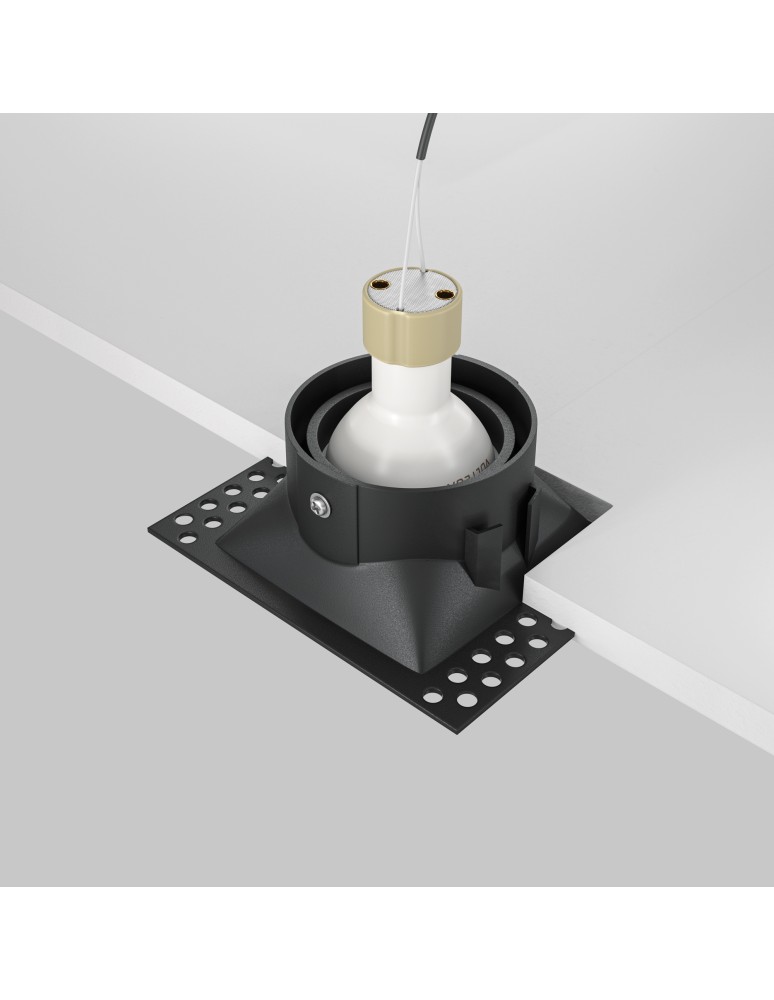 Lampy podtynkowe bezramkowe - trimless - Maytoni Dot Podtynkowa Bezramkowa do Szpachlowania 1xGU10 50W Black DL042-01-SQ-B - product kolory-swiatla.pl 5