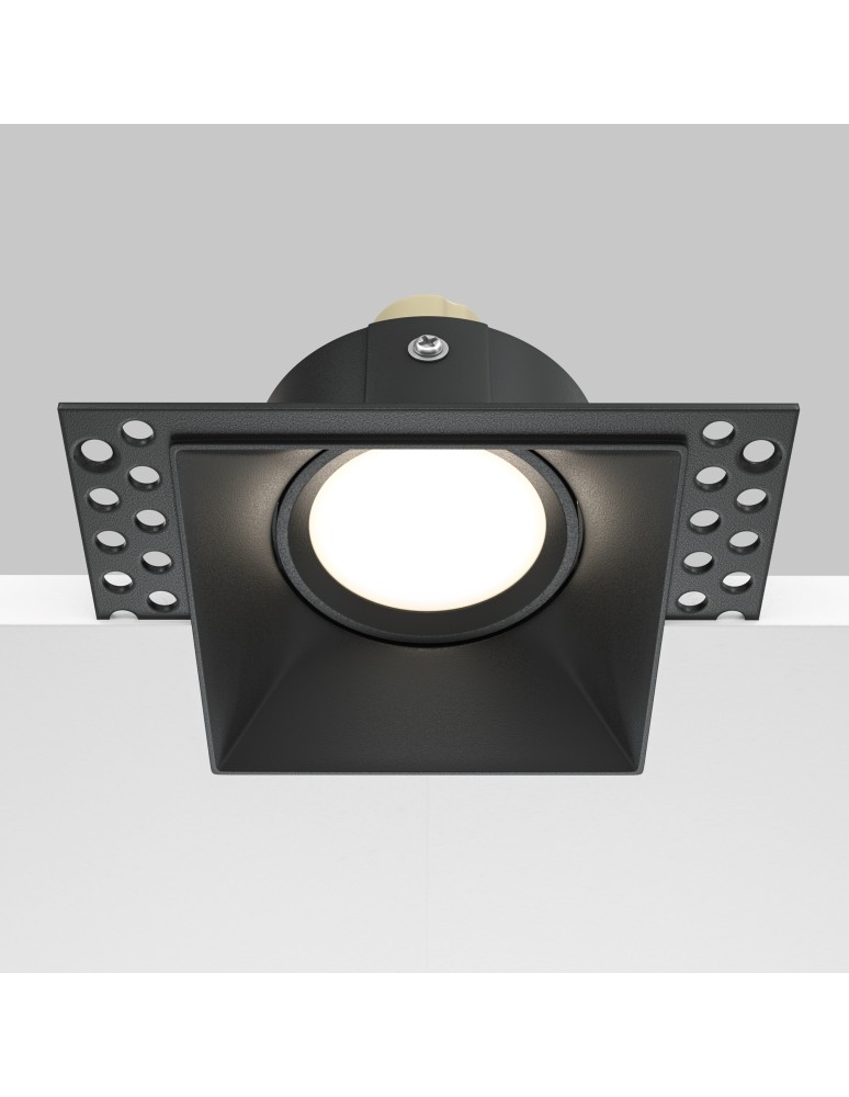 Lampy podtynkowe bezramkowe - trimless - Maytoni Dot Podtynkowa Bezramkowa do Szpachlowania 1xGU10 50W Black DL042-01-SQ-B - product kolory-swiatla.pl 6