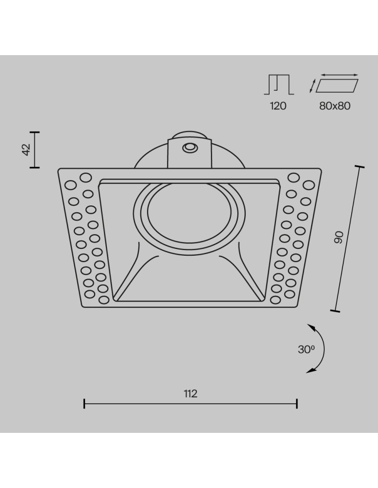 Lampy podtynkowe bezramkowe - trimless - Maytoni Dot Podtynkowa Bezramkowa do Szpachlowania 1xGU10 50W Black DL042-01-SQ-B - product kolory-swiatla.pl 7