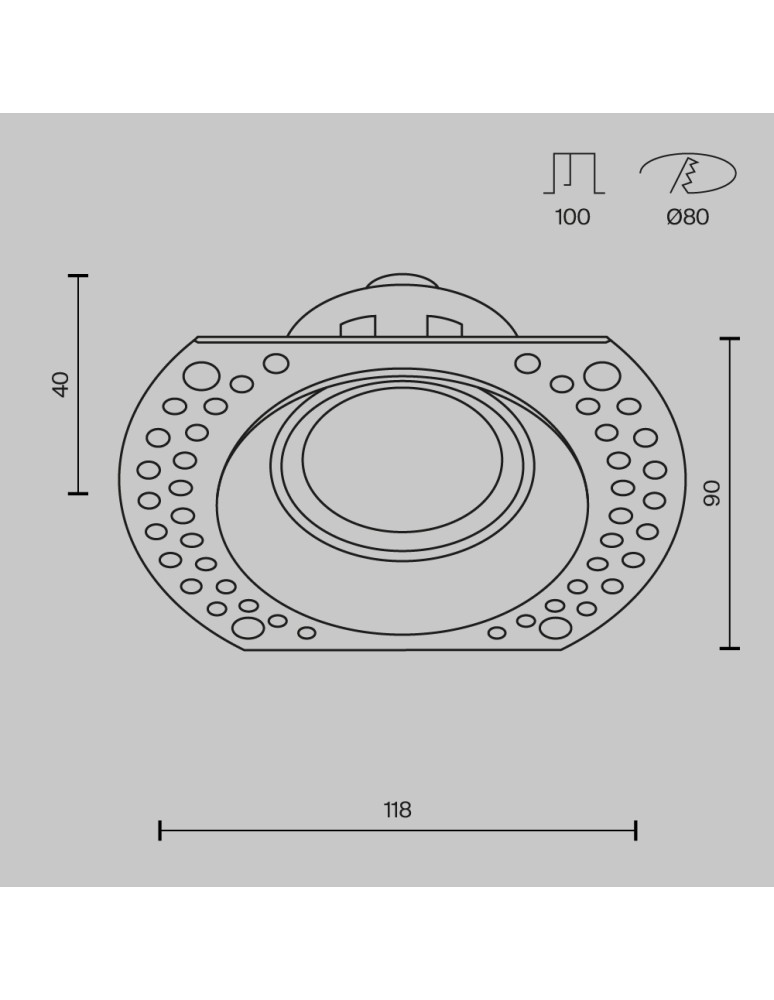 Maytoni Dot Podtynkowa Bezramkowa do Szpachlowania 1xGU10 50W Biały DL042-01-RD-W Maytoni Dot Podtynkowa Bezramkowa do Szpachlowania 1xGU10 50W Biały DL042-01-RD-W